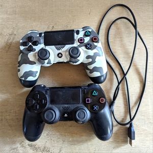 PS4 Wireless Controllers (2) and Cord